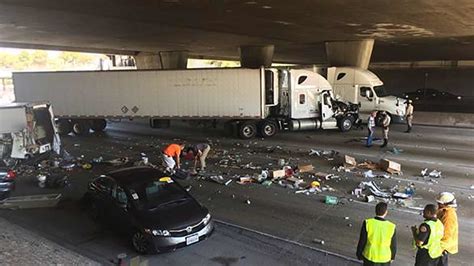 pasadena truck accident lane closure